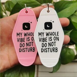 My Whole Vibe Is On Do Not Disturb Retro Style Keychains
